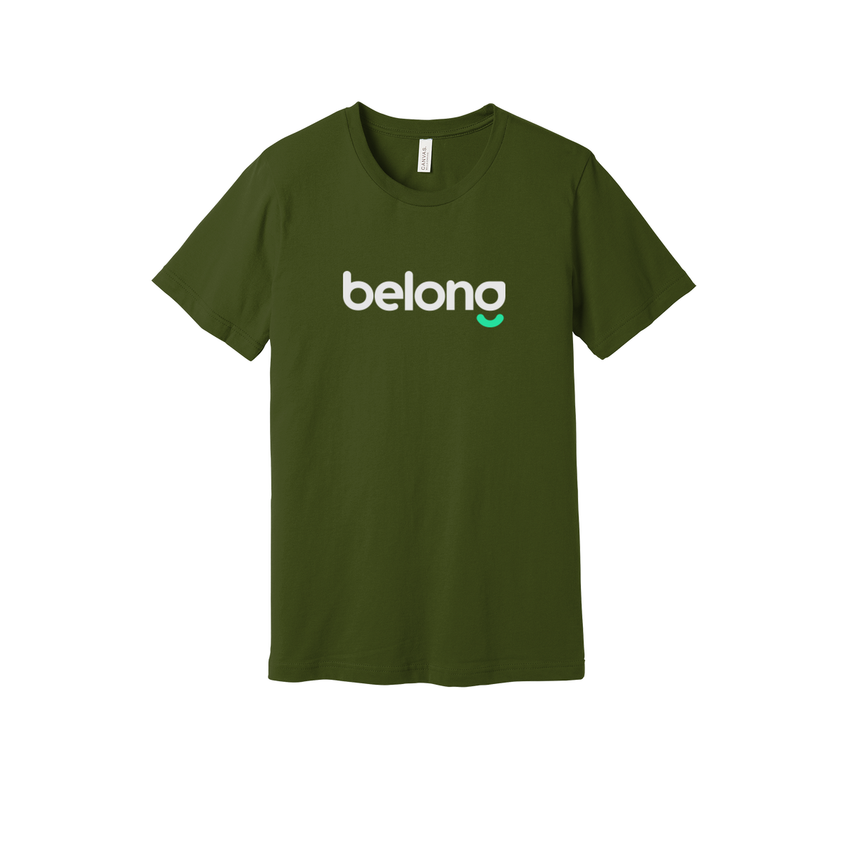 belonghome-everyday-essentials-short-sleeve-tee-dtf-front-BC3001-olive-flat-front