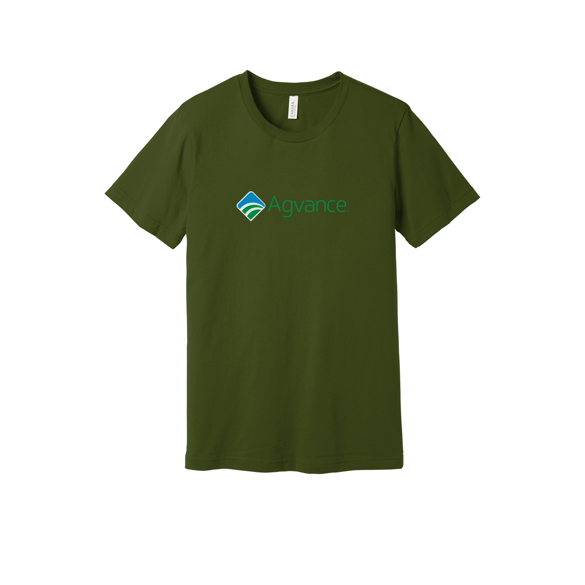 agvance-everyday-essentials-short-sleeve-tee-dtf-front-BC3001-olive-flat-front