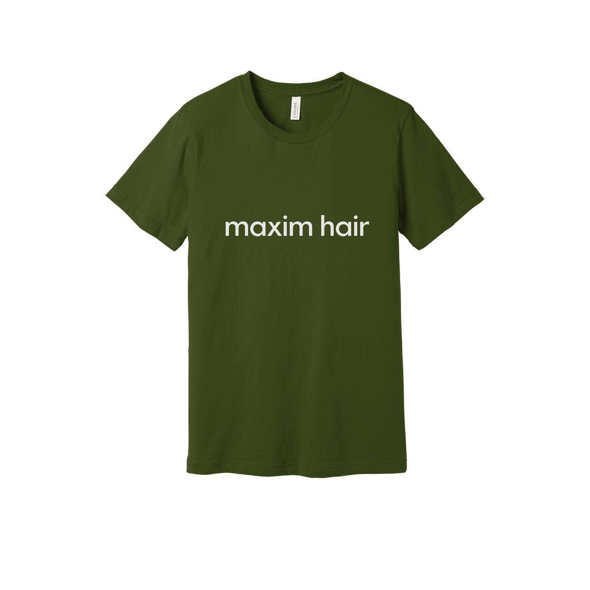 maximhairrestoration-everyday-essentials-clinic-short-sleeve-tee-dtf-front-BC3001-olive-flat-front