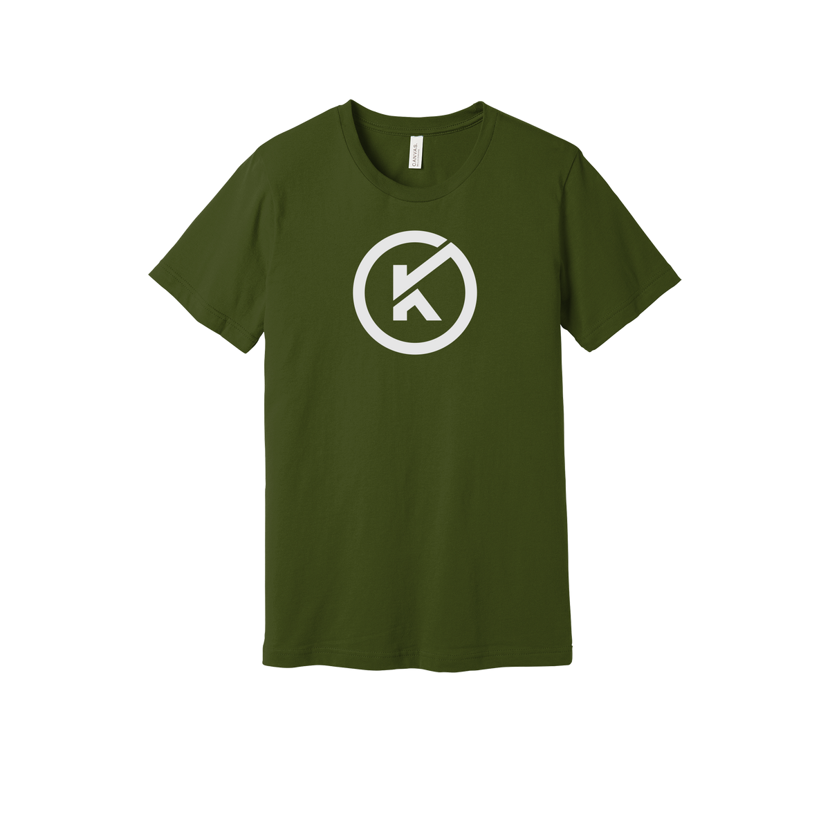 kitmanlabs-everyday-essentials-short-sleeve-tee-dtf-front-BC3001-olive-flat-front