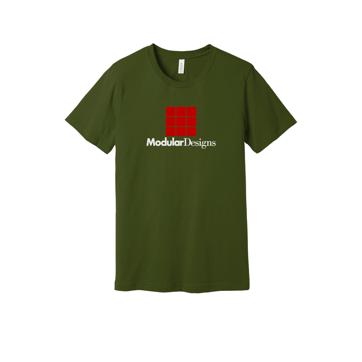 modulardesignsflooring-everyday-essentials-short-sleeve-tee-dtf-front-BC3001-olive-flat-front