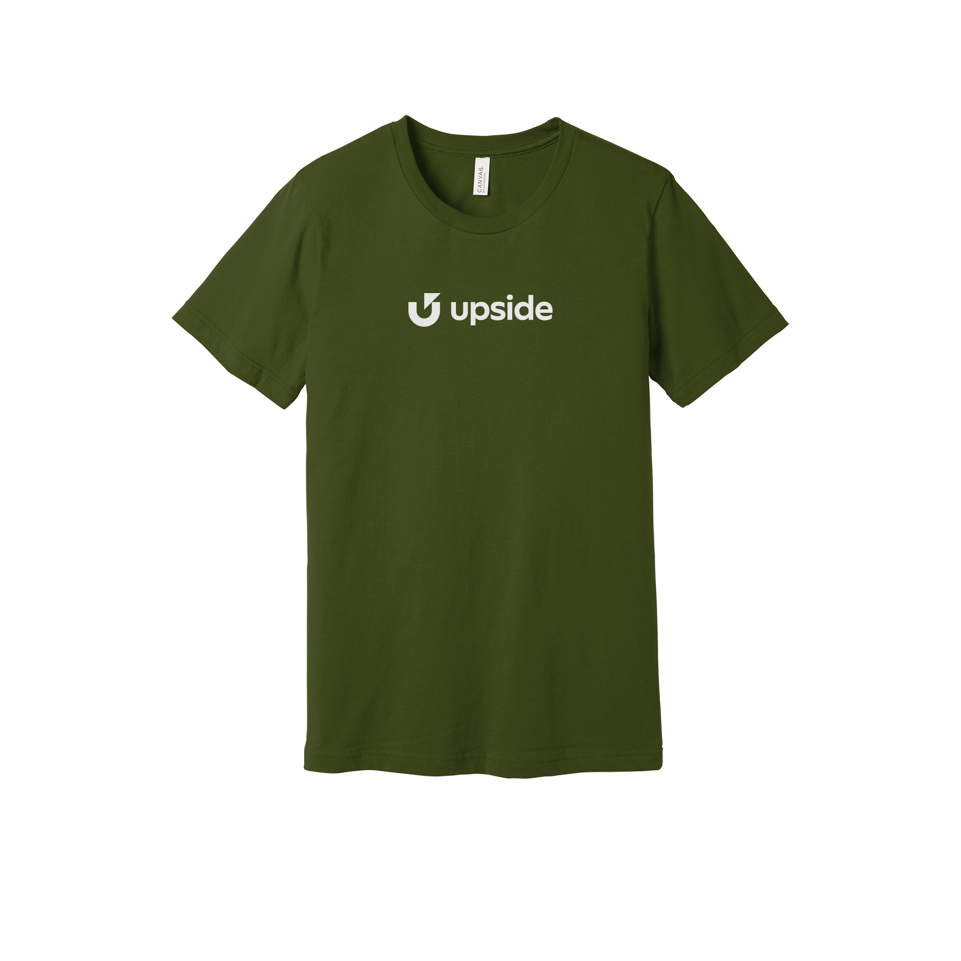 upside-everyday-essentials-short-sleeve-tee-dtf-front-BC3001-olive-flat-front