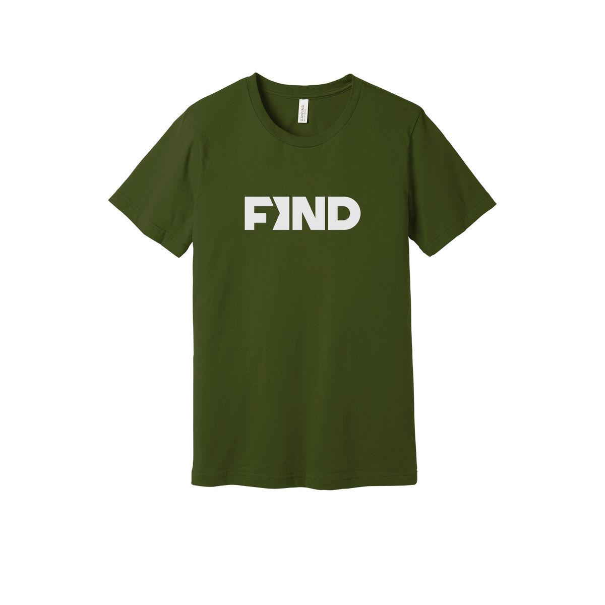 findrealestate-everyday-essentials-short-sleeve-tee-dtf-front-BC3001-olive-flat-front