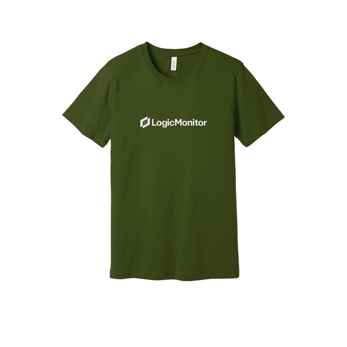 logicmonitor-everyday-essentials-short-sleeve-tee-dtf-front-BC3001-olive-flat-front