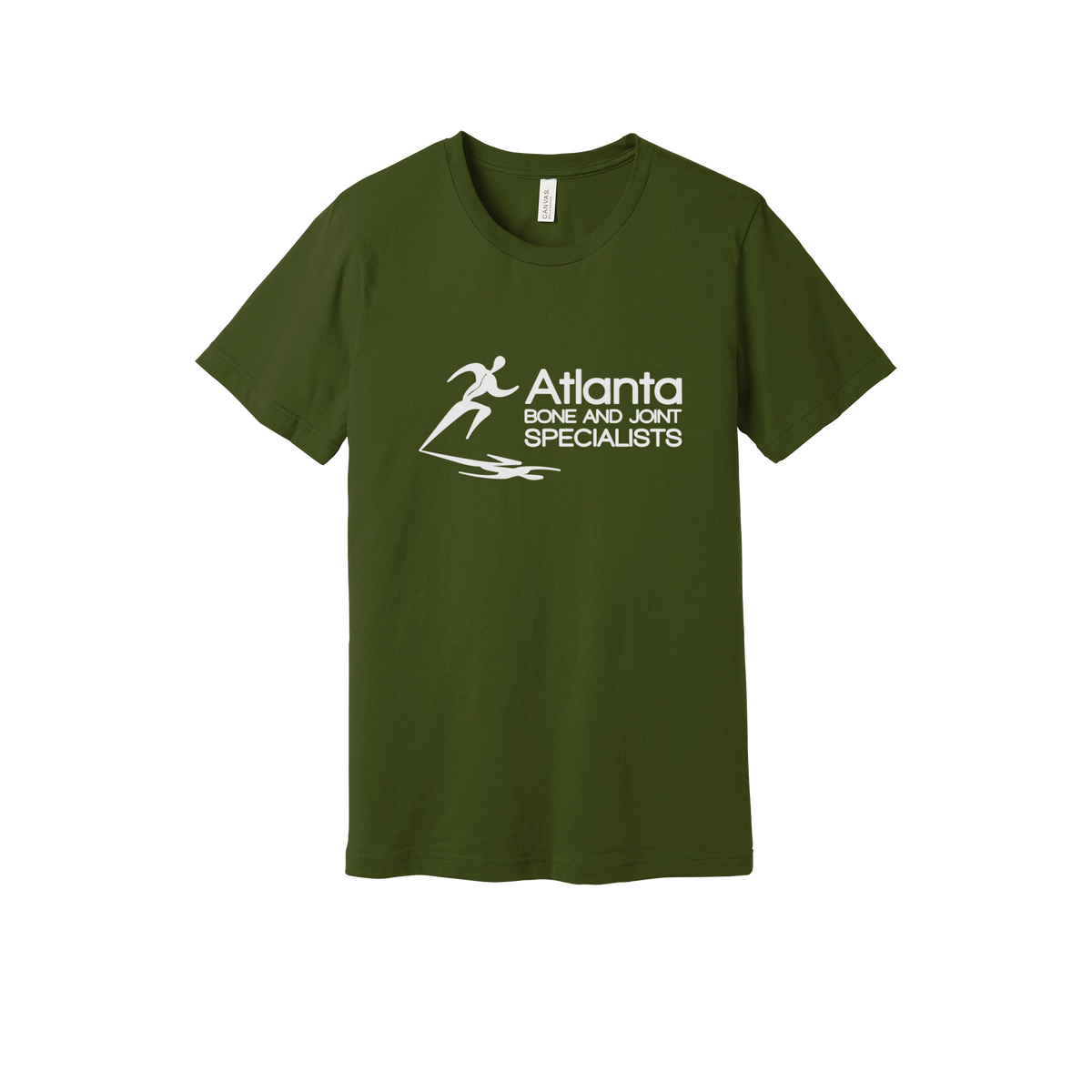 atlantaboneandjoint-everyday-essentials-clinic-short-sleeve-tee-dtf-front-BC3001-olive-flat-front