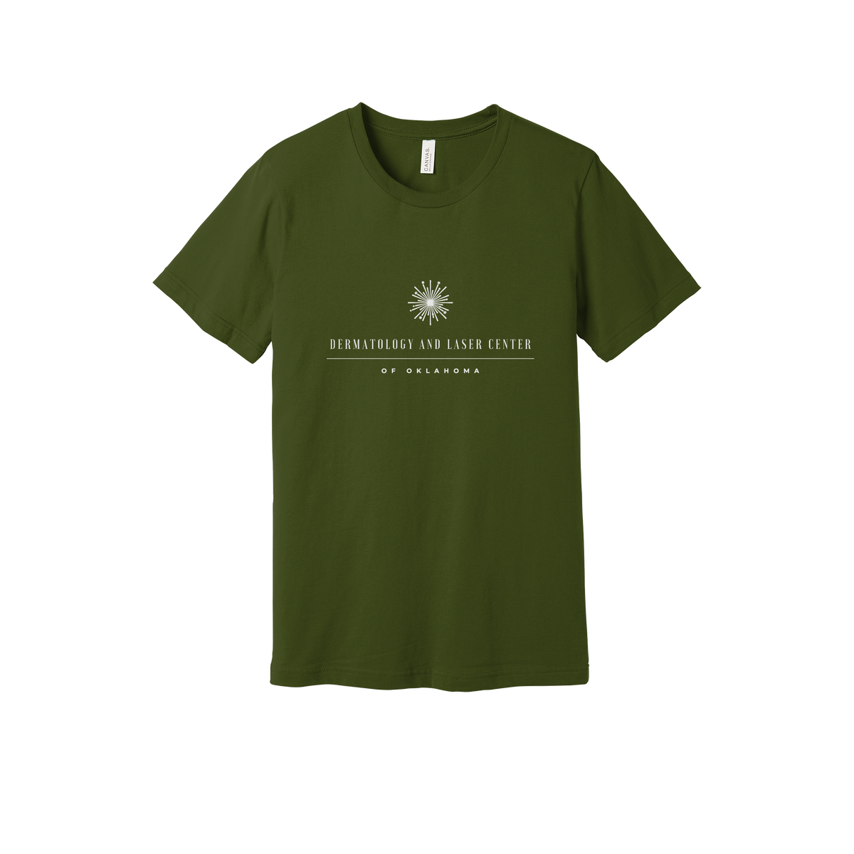 dermatologylaserok-everyday-essentials-clinic-short-sleeve-tee-dtf-front-BC3001-olive-flat-front