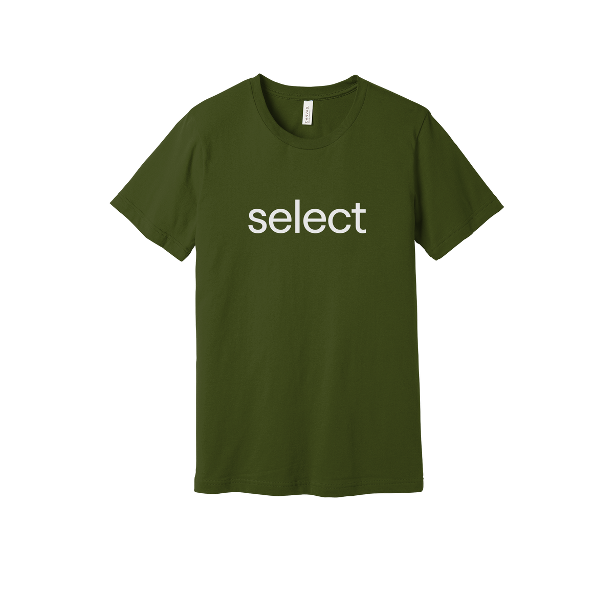 meetselect-everyday-essentials-short-sleeve-tee-dtf-front-BC3001-olive-flat-front