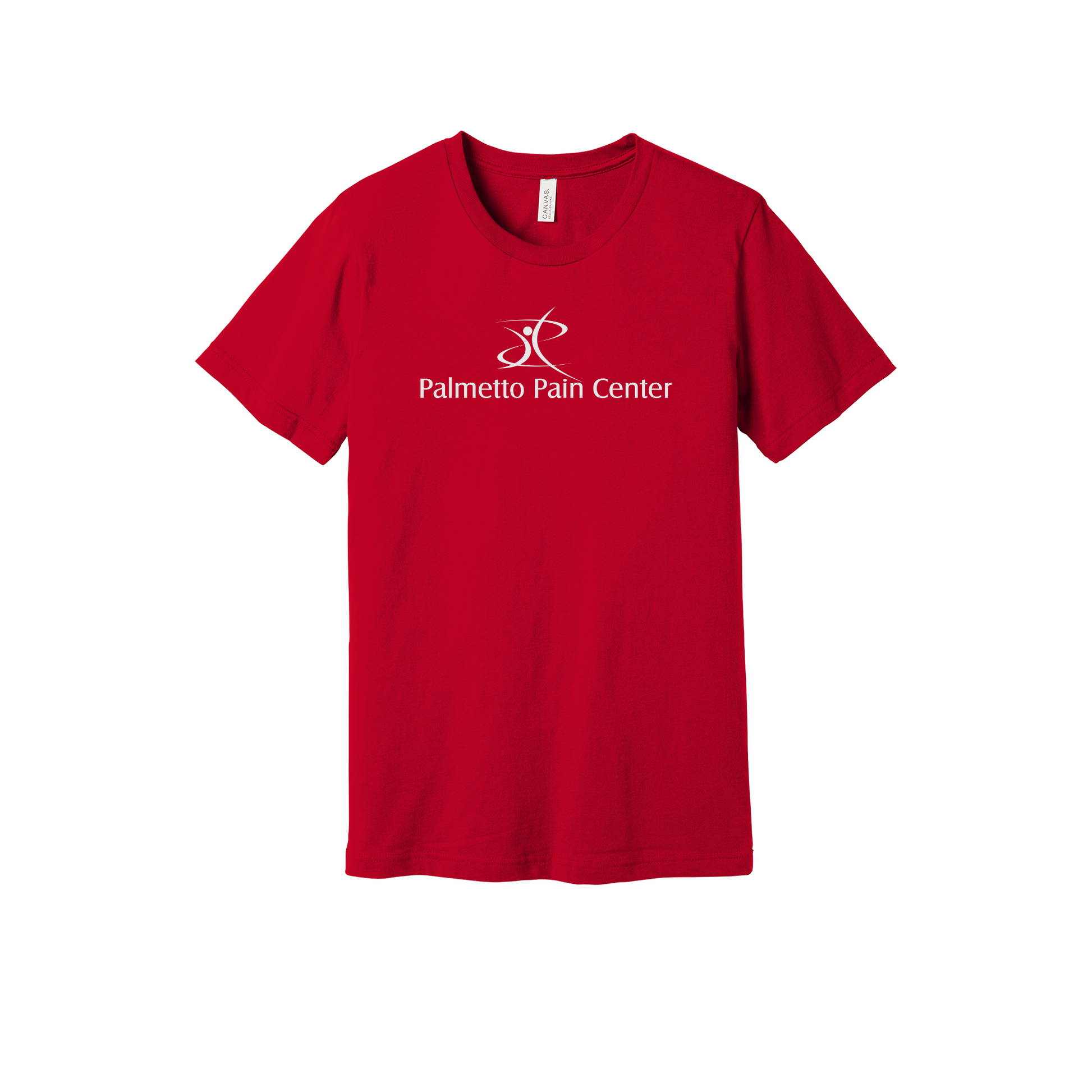 palmetto-pain-center-everyday-essentials-clinic-short-sleeve-tee-dtf-front-BC3001-red-flat-front