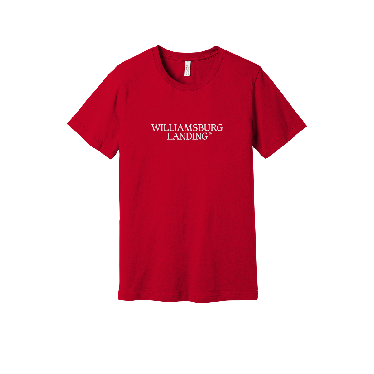 williamsburglanding-everyday-essentials-short-sleeve-tee-dtf-front-BC3001-red-flat-front
