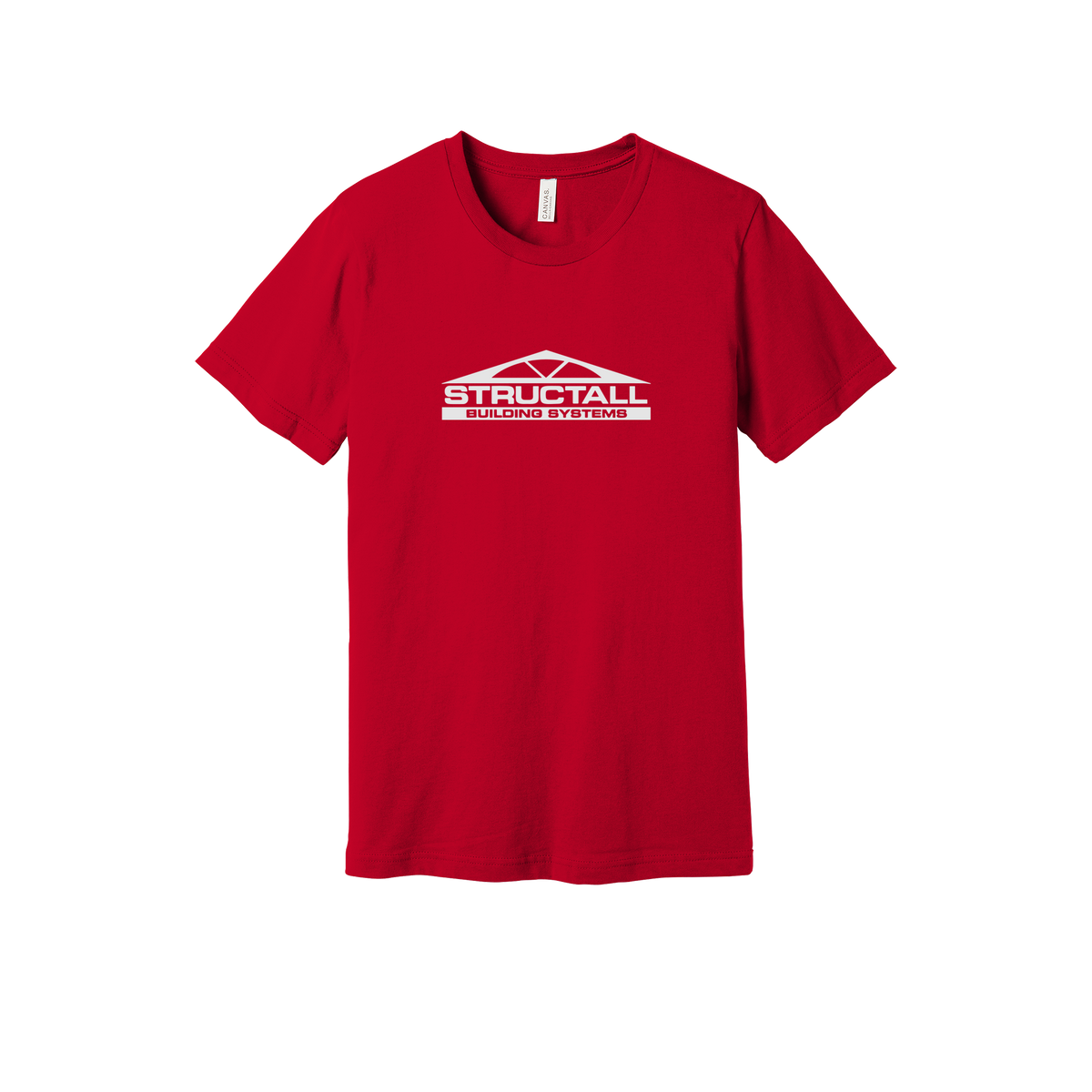 structall-everyday-essentials-short-sleeve-tee-dtf-front-BC3001-red-flat-front