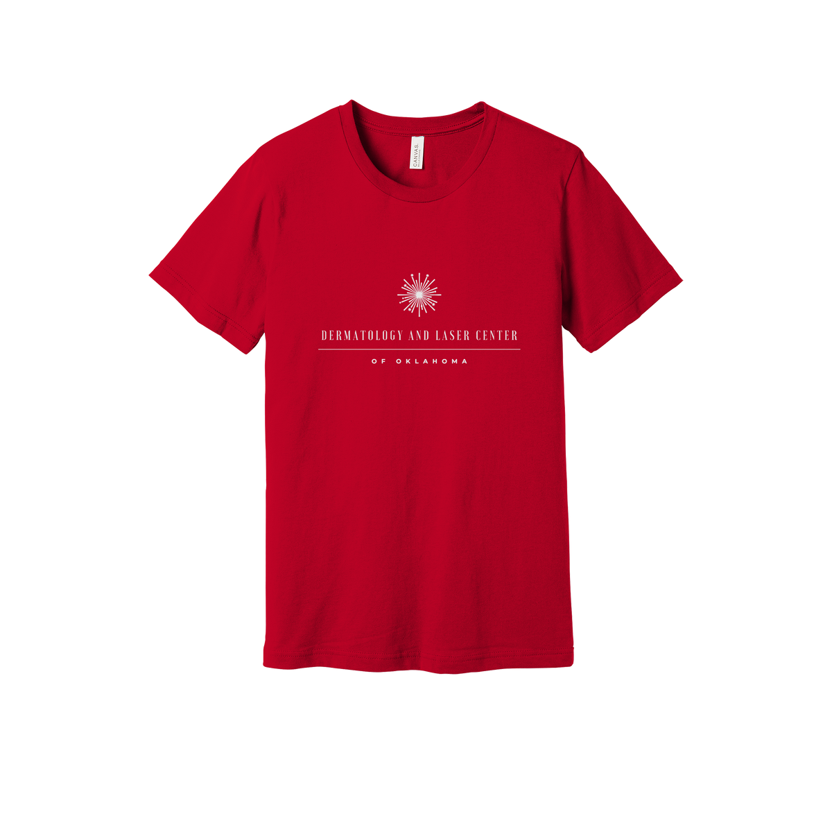 dermatologylaserok-everyday-essentials-clinic-short-sleeve-tee-dtf-front-BC3001-red-flat-front