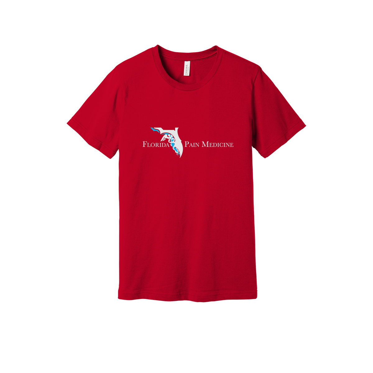 floridapainmedicine-everyday-essentials-clinic-short-sleeve-tee-dtf-front-BC3001-red-flat-front