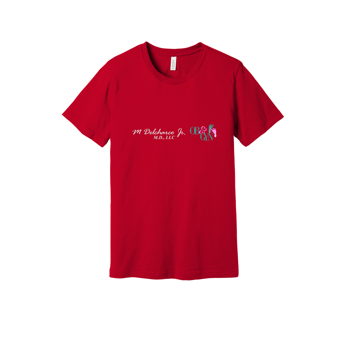delcharco-everyday-essentials-clinic-short-sleeve-tee-dtf-front-BC3001-red-flat-front