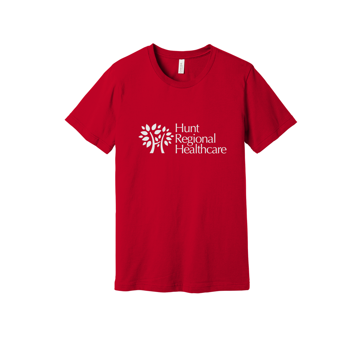 huntregional-everyday-essentials-clinic-short-sleeve-tee-dtf-front-BC3001-red-flat-front