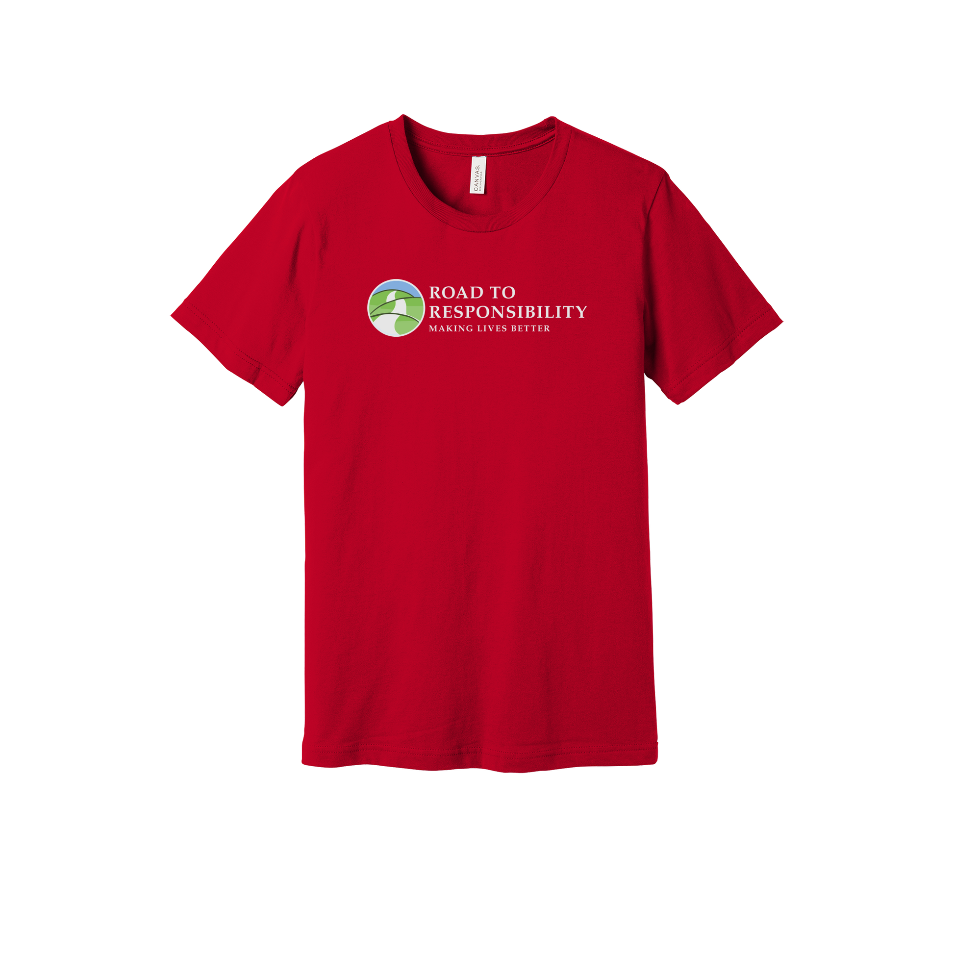 roadtoresponsibility-everyday-essentials-short-sleeve-tee-dtf-front-BC3001-red-flat-front