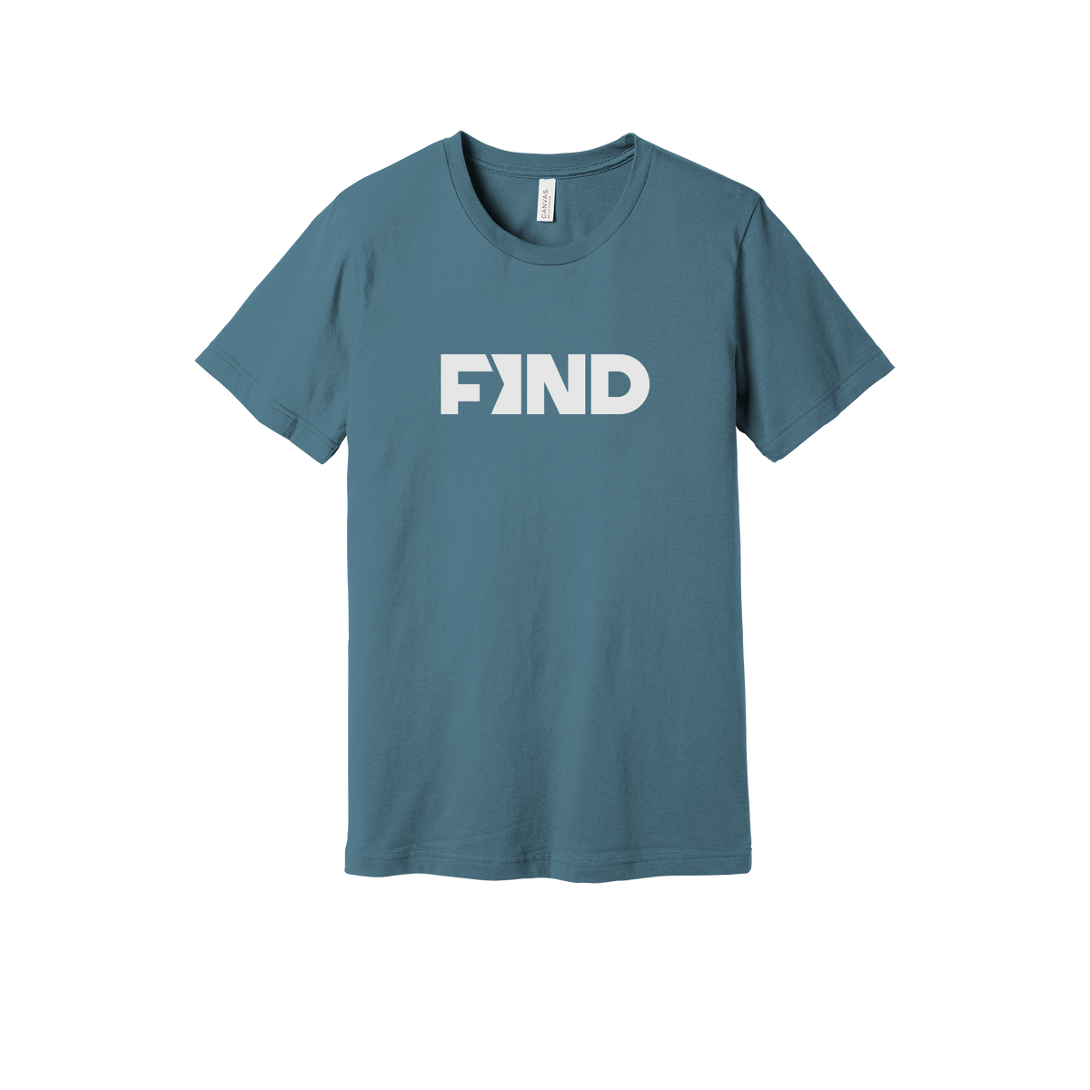 findrealestate-everyday-essentials-short-sleeve-tee-dtf-front-BC3001-steelblue-flat-front
