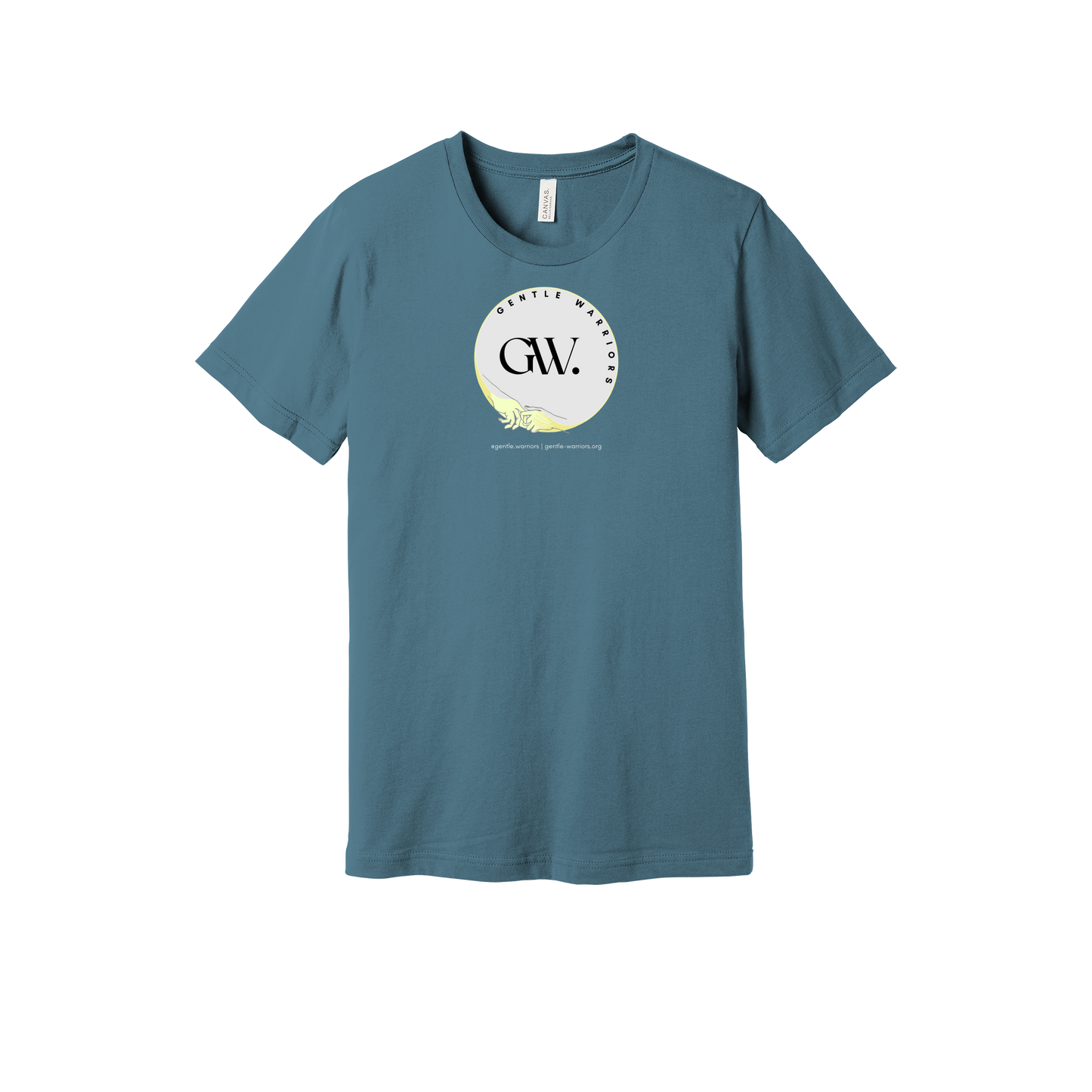 gentle-warriors-everyday-essentials-short-sleeve-tee-dtf-front-BC3001-steelblue-flat-front