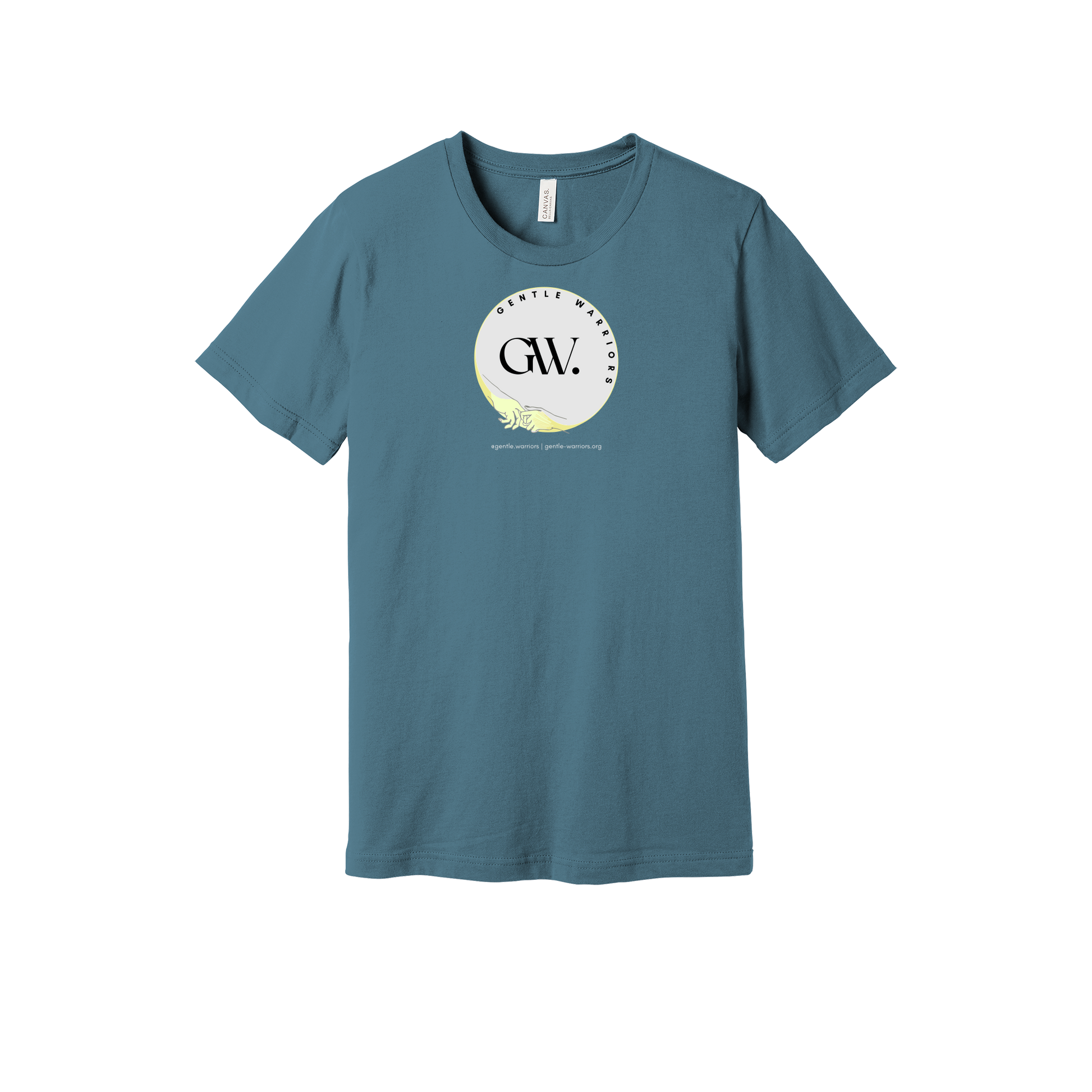 gentle-warriors-everyday-essentials-short-sleeve-tee-dtf-front-BC3001-steelblue-flat-front