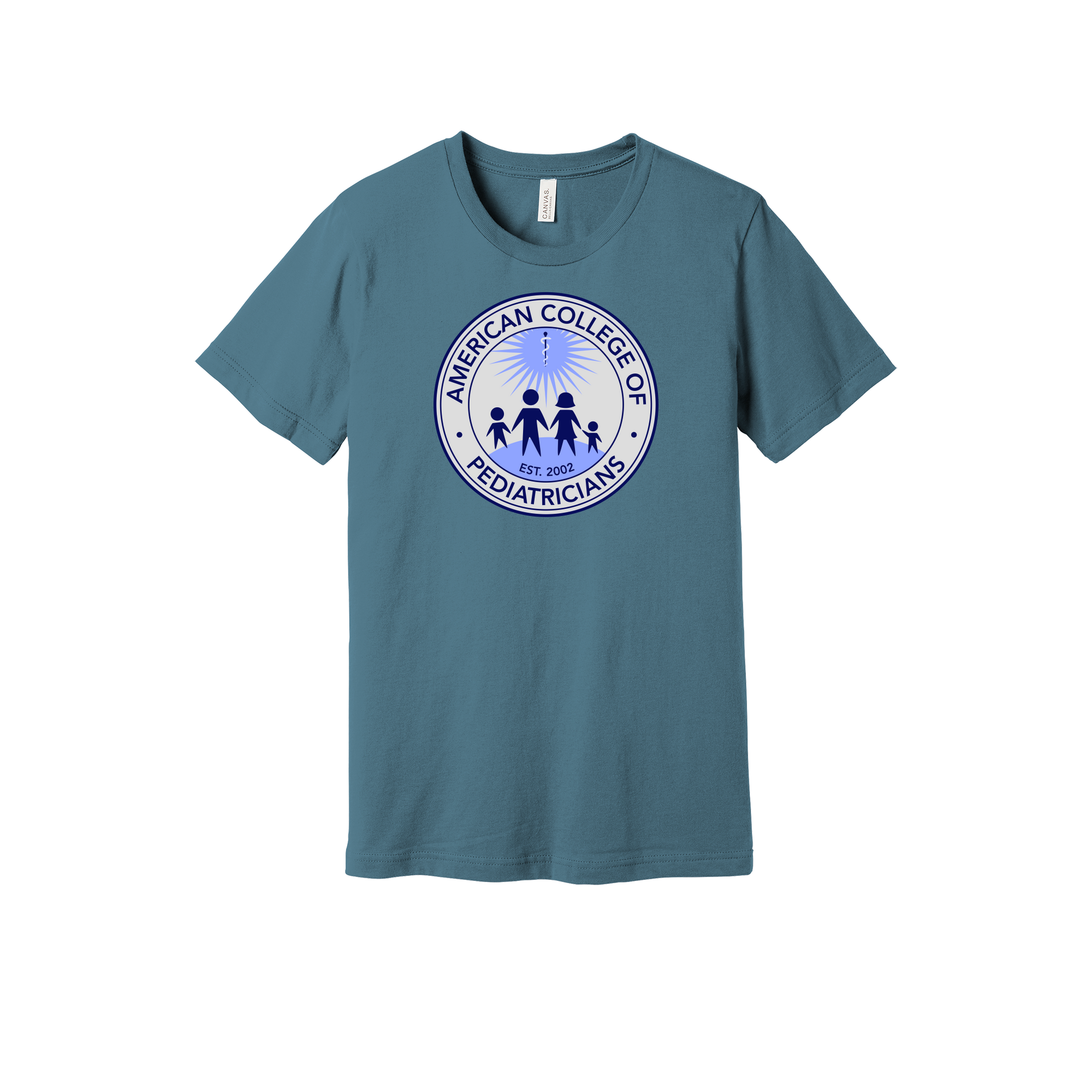 acpeds-everyday-essentials-clinic-short-sleeve-tee-dtf-front-BC3001-steelblue-flat-front