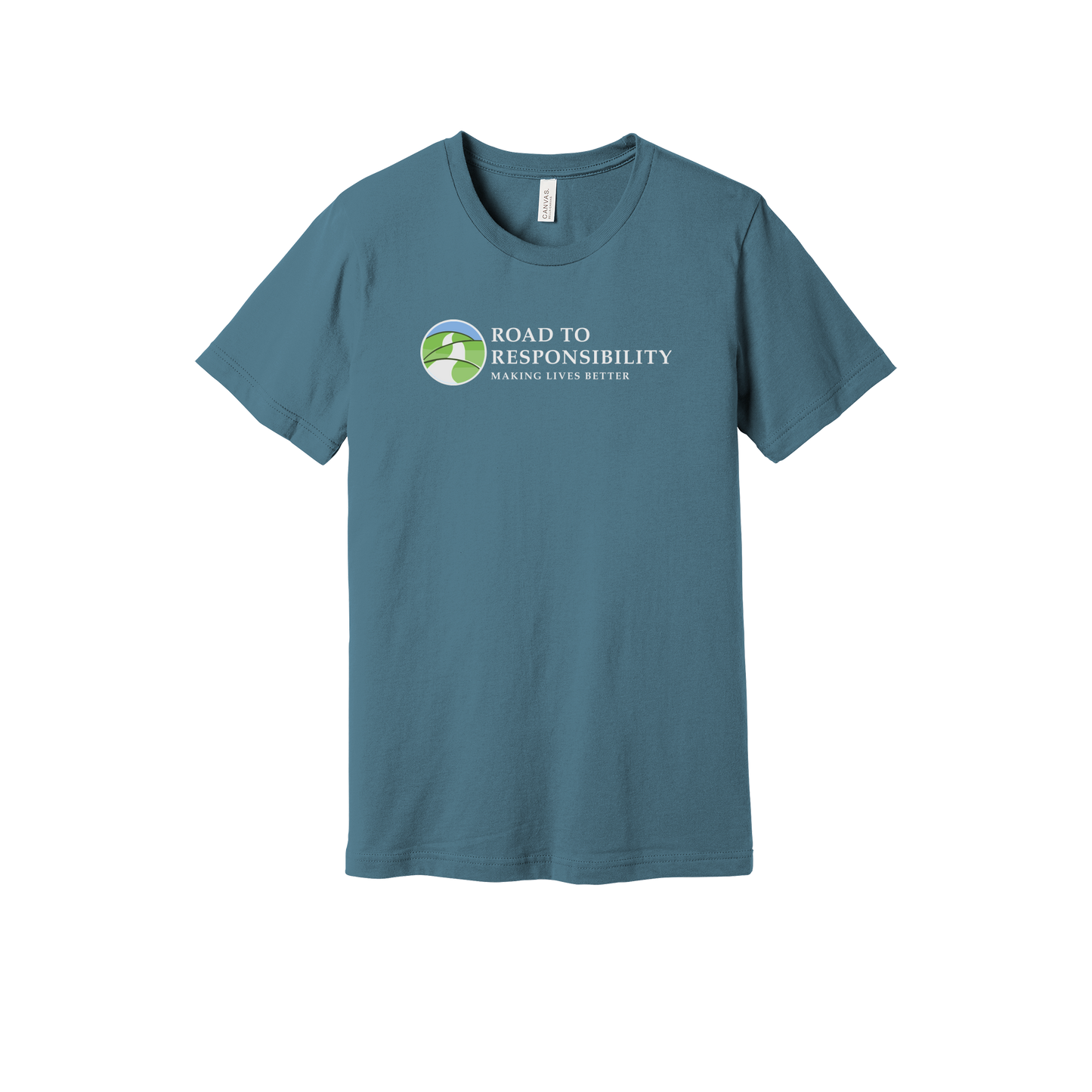 roadtoresponsibility-everyday-essentials-short-sleeve-tee-dtf-front-BC3001-steelblue-flat-front