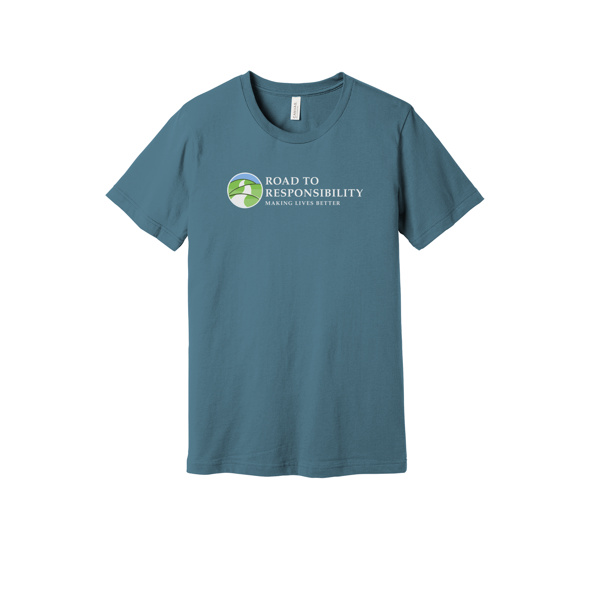 roadtoresponsibility-everyday-essentials-short-sleeve-tee-dtf-front-BC3001-steelblue-flat-front