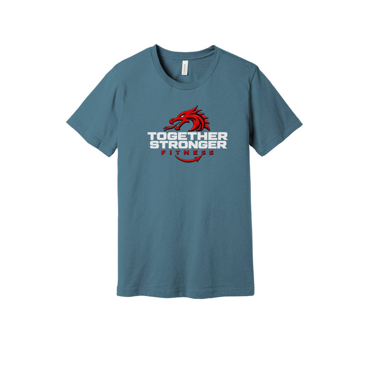 togetherstrongerfitness-everyday-essentials-short-sleeve-tee-dtf-front-BC3001-steelblue-flat-front