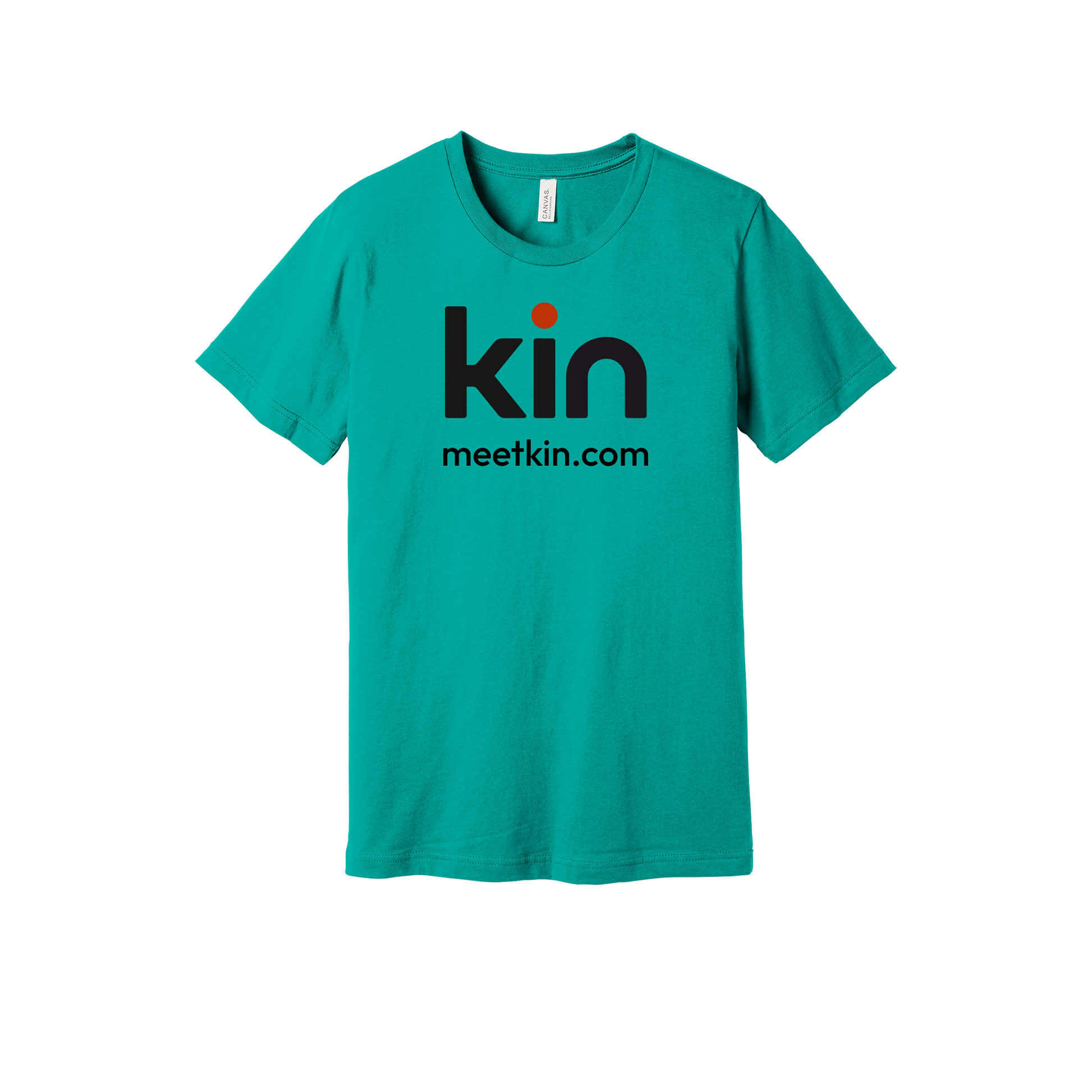 kin-everyday-essentials-short-sleeve-tee-dtf-front-BC3001-teal-flat-front
