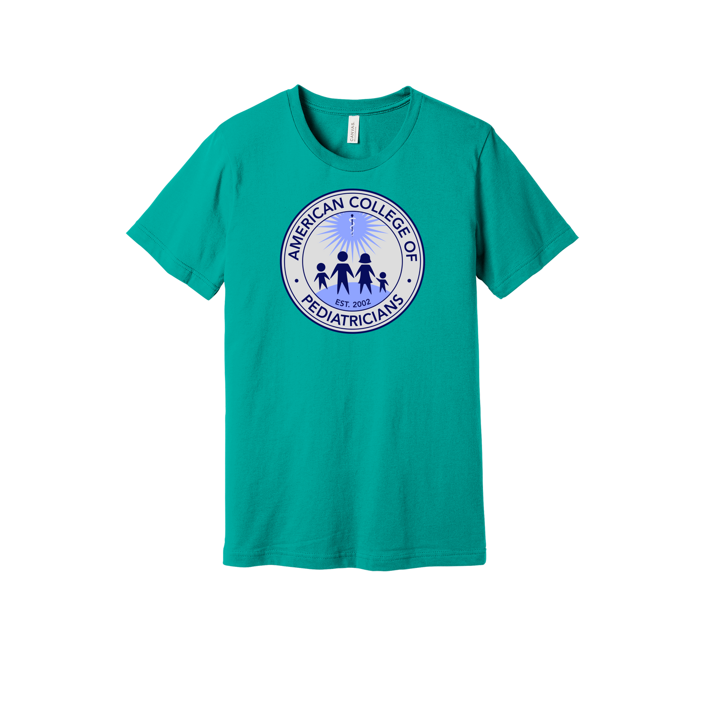 acpeds-everyday-essentials-clinic-short-sleeve-tee-dtf-front-BC3001-teal-flat-front