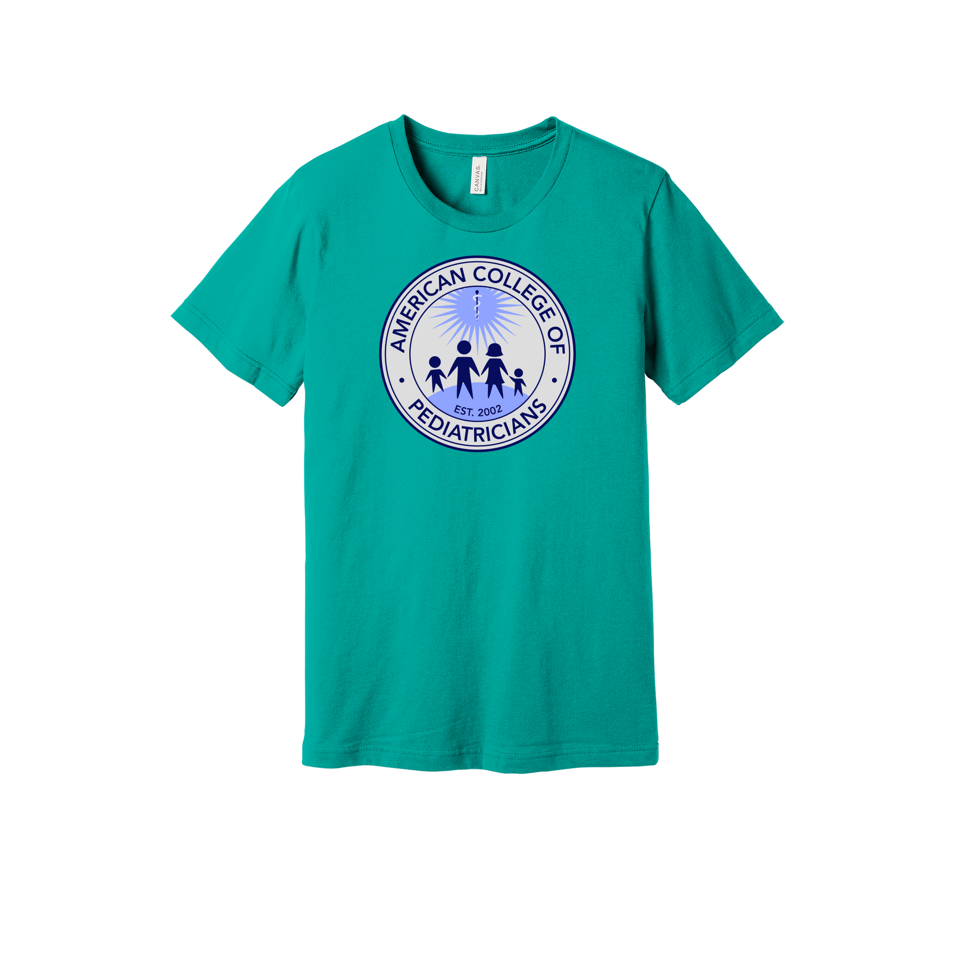 acpeds-everyday-essentials-clinic-short-sleeve-tee-dtf-front-BC3001-teal-flat-front