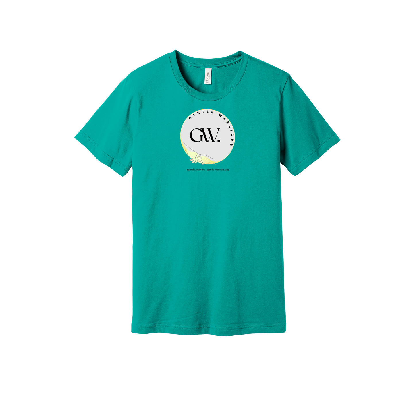 gentle-warriors-everyday-essentials-short-sleeve-tee-dtf-front-BC3001-teal-flat-front