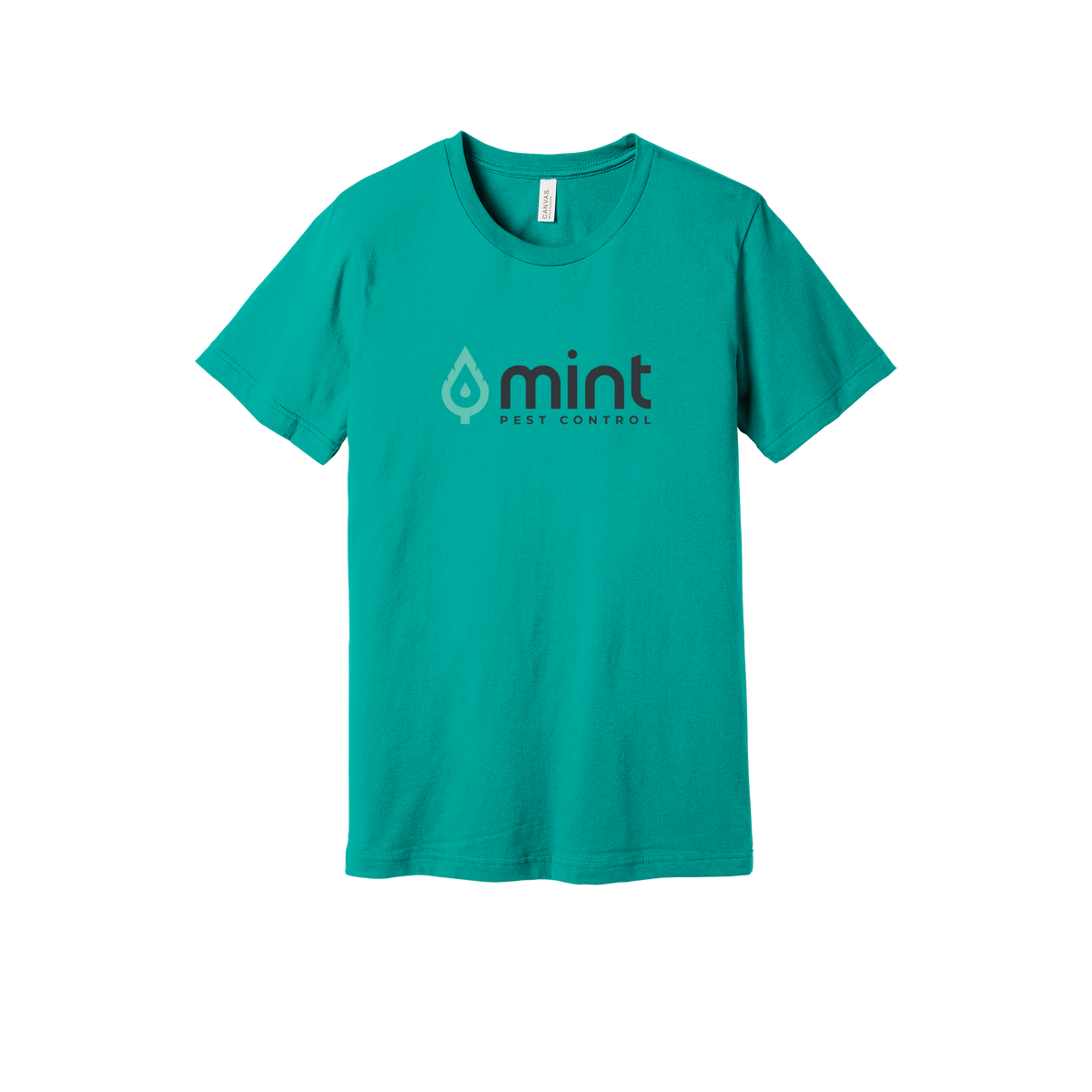 mintpest-everyday-essentials-short-sleeve-tee-dtf-front-BC3001-teal-flat-front