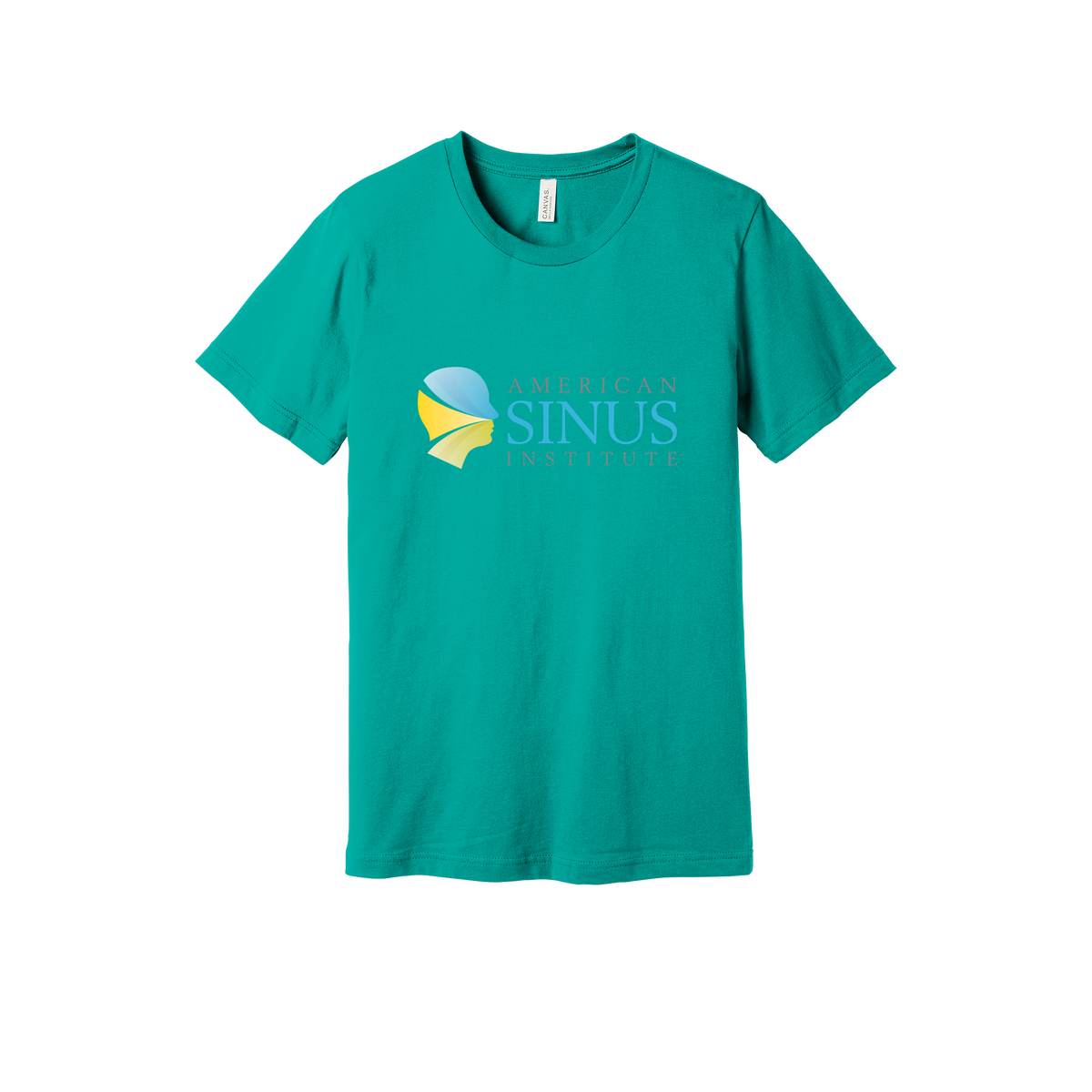 americansinus-everyday-essentials-clinic-short-sleeve-tee-dtf-front-BC3001-teal-flat-front