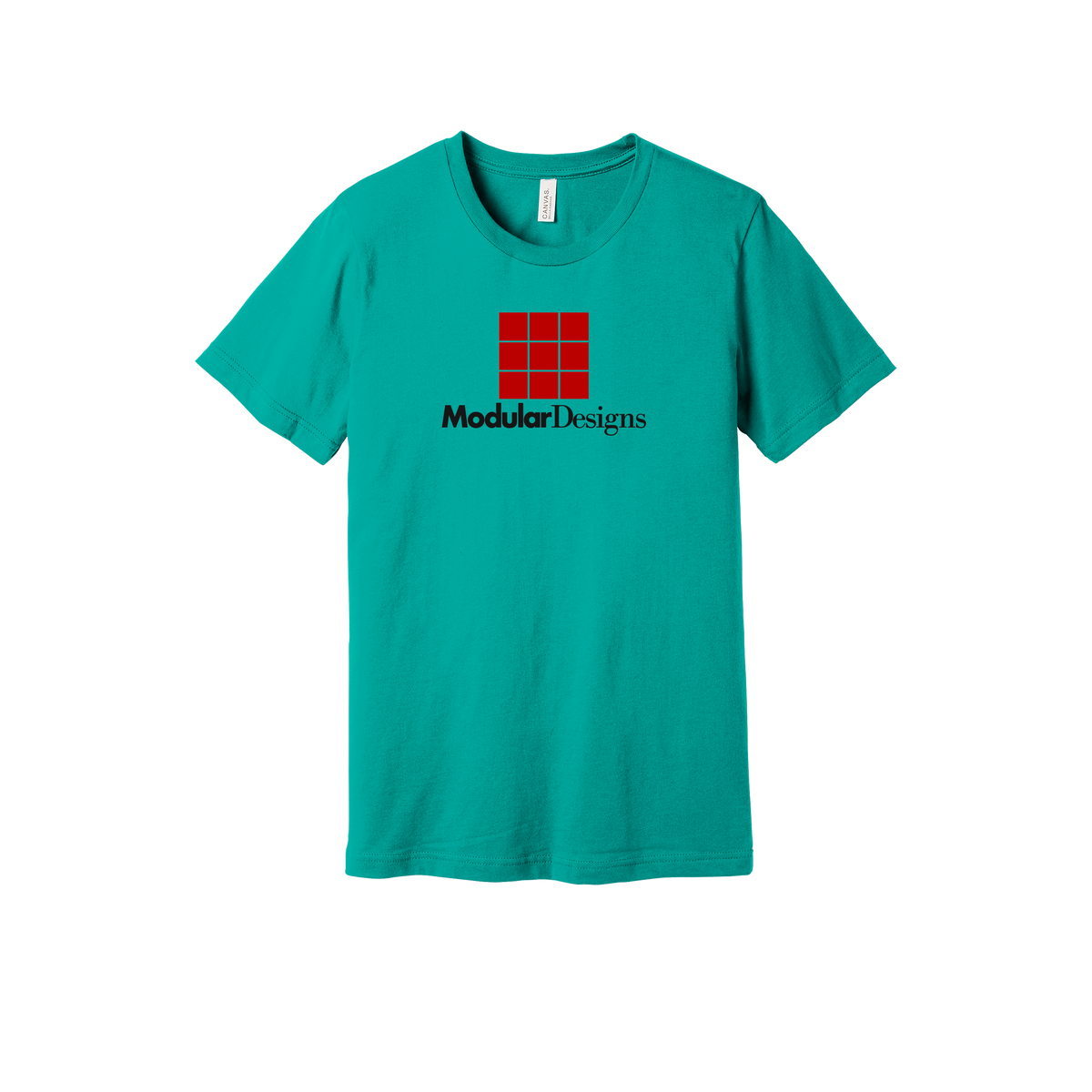 modulardesignsflooring-everyday-essentials-short-sleeve-tee-dtf-front-BC3001-teal-flat-front