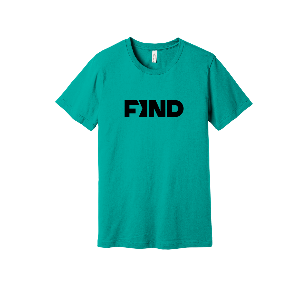 findrealestate-everyday-essentials-short-sleeve-tee-dtf-front-BC3001-teal-flat-front