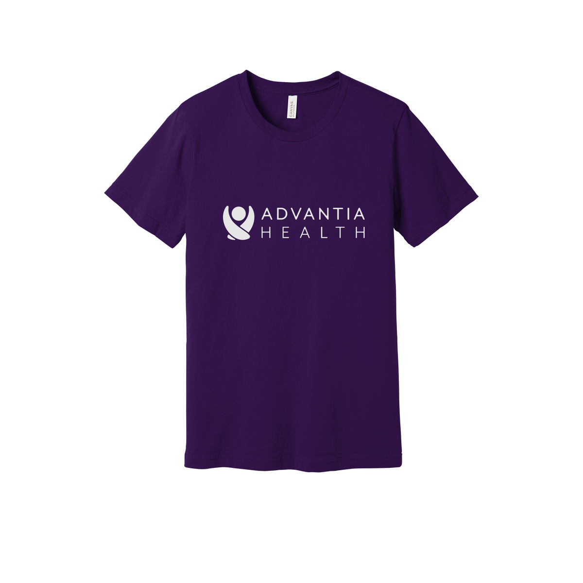advantiahealth-everyday-essentials-clinic-short-sleeve-tee-dtf-front-BC3001-teampurple-flat-front