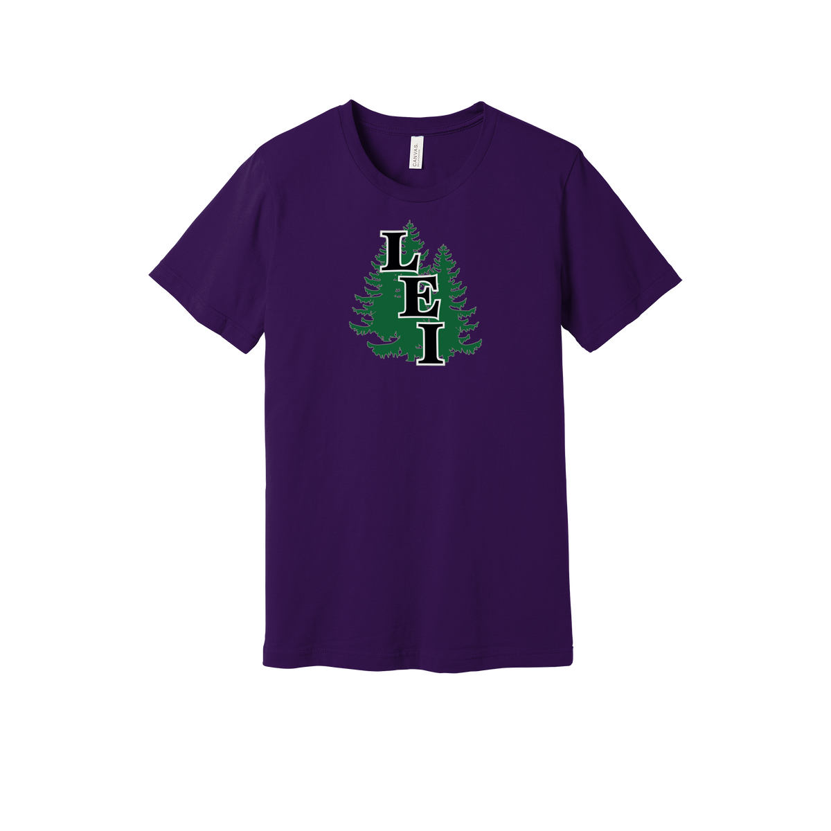 leisite-everyday-essentials-short-sleeve-tee-dtf-front-BC3001-teampurple-flat-front