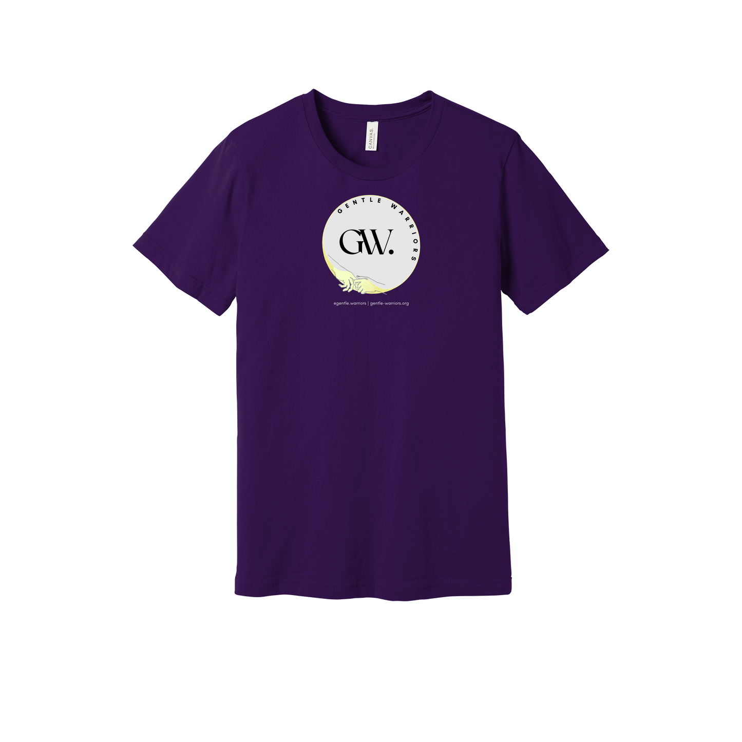 gentle-warriors-everyday-essentials-short-sleeve-tee-dtf-front-BC3001-teampurple-flat-front