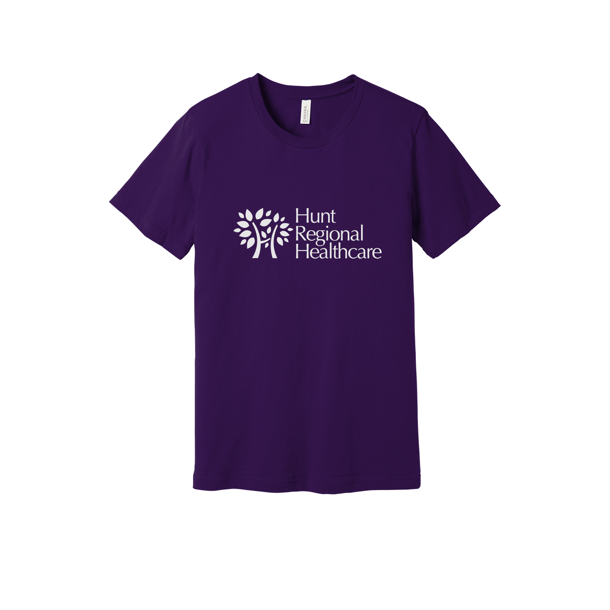 huntregional-everyday-essentials-clinic-short-sleeve-tee-dtf-front-BC3001-teampurple-flat-front