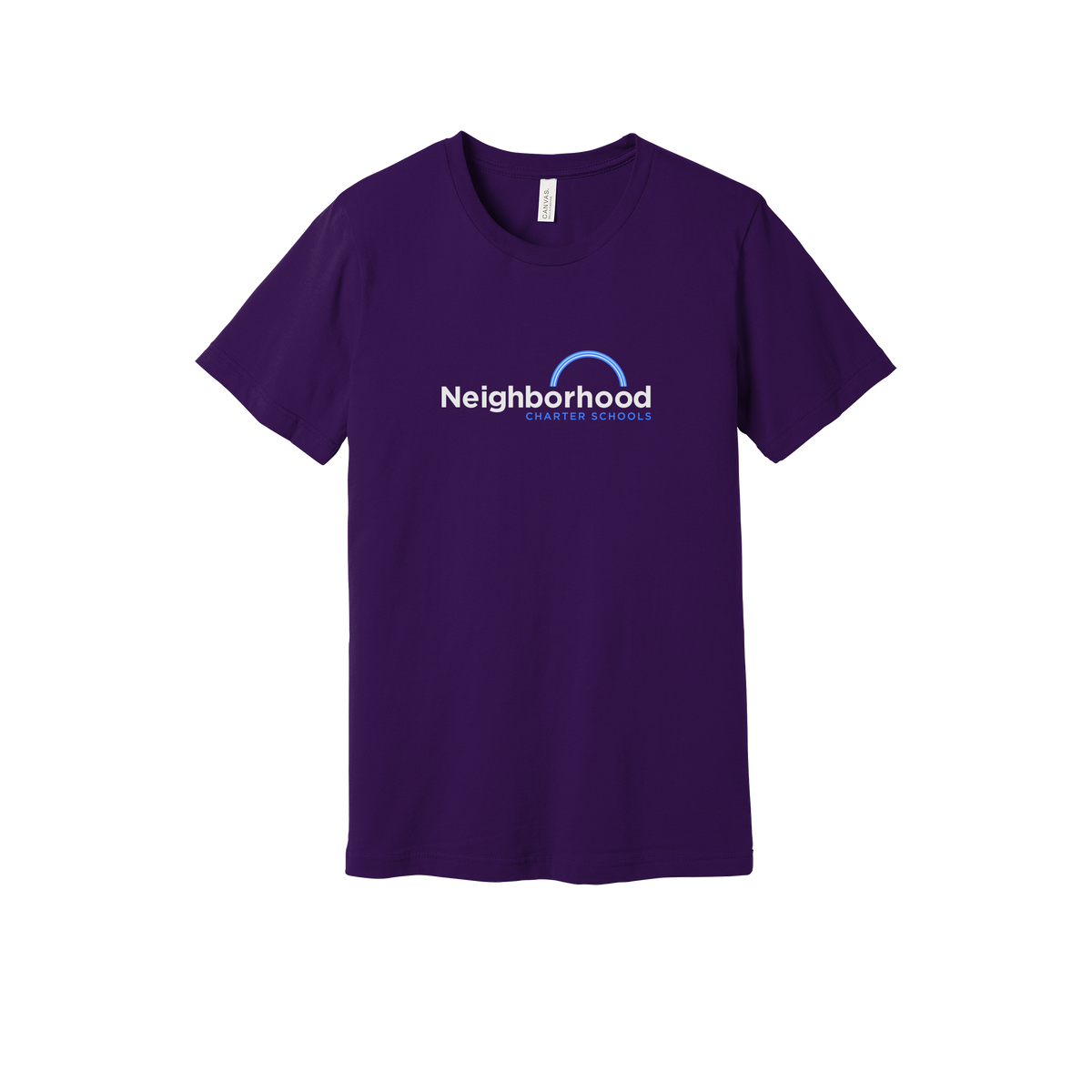 ncschools-everyday-essentials-short-sleeve-tee-dtf-front-BC3001-teampurple-flat-front