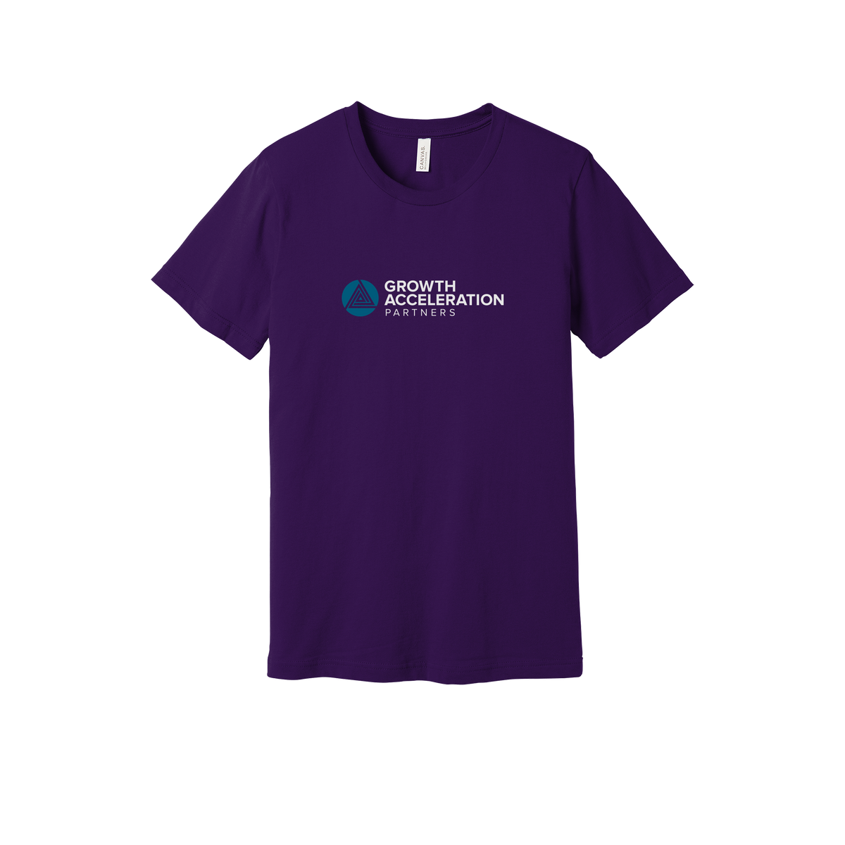 growthaccelerationpartners-everyday-essentials-short-sleeve-tee-dtf-front-BC3001-teampurple-flat-front