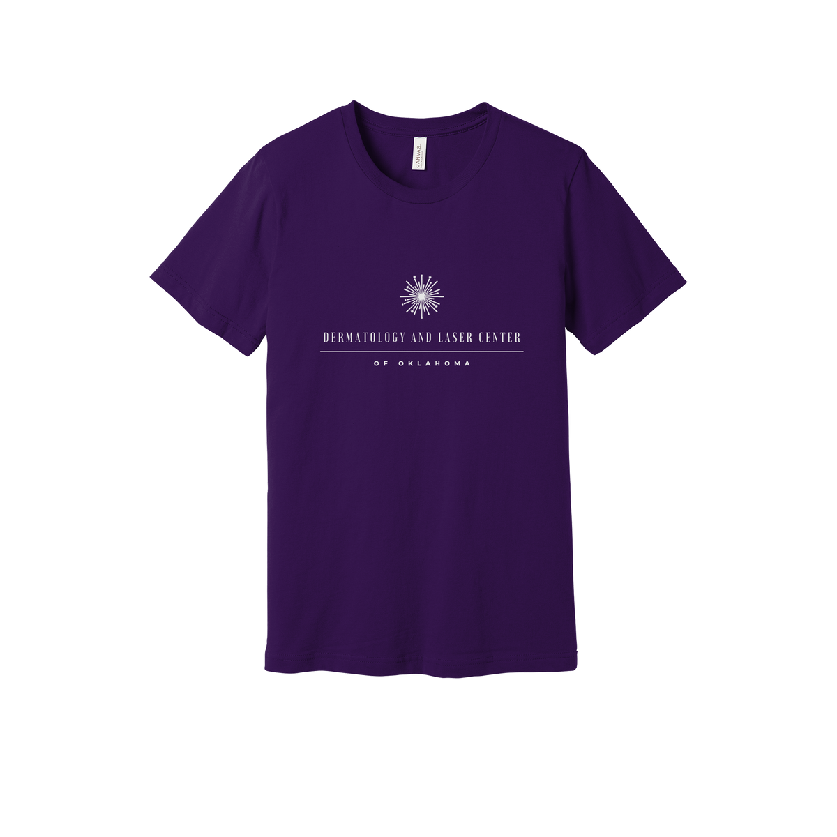 dermatologylaserok-everyday-essentials-clinic-short-sleeve-tee-dtf-front-BC3001-teampurple-flat-front