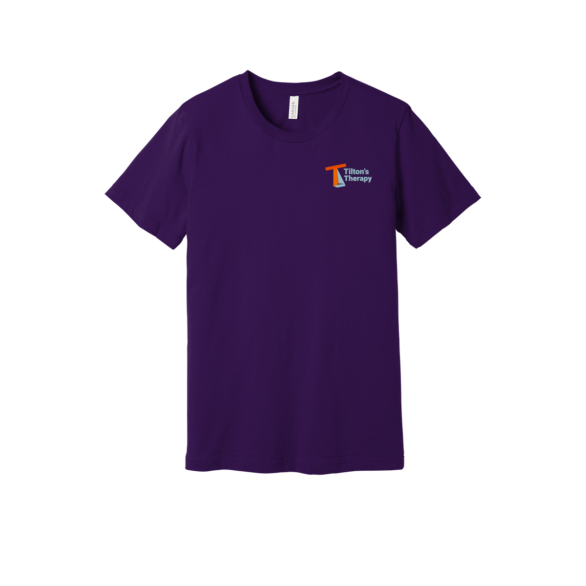tiltonstherapy-everyday-essentials-short-sleeve-tee-dtf-leftchest-BC3001-teampurple-flat-front