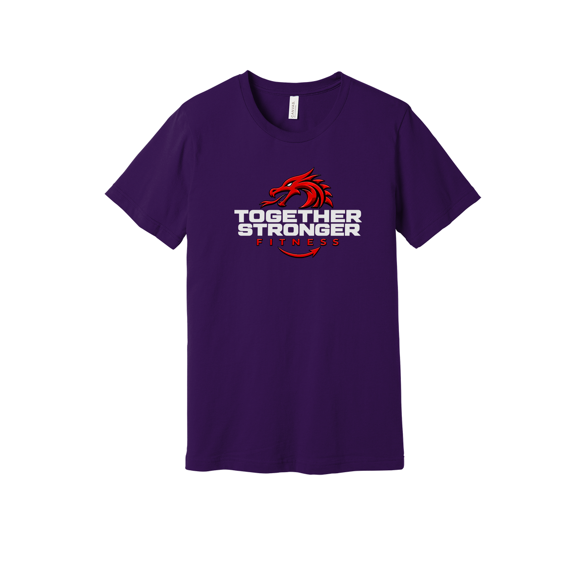 togetherstrongerfitness-everyday-essentials-short-sleeve-tee-dtf-front-BC3001-teampurple-flat-front