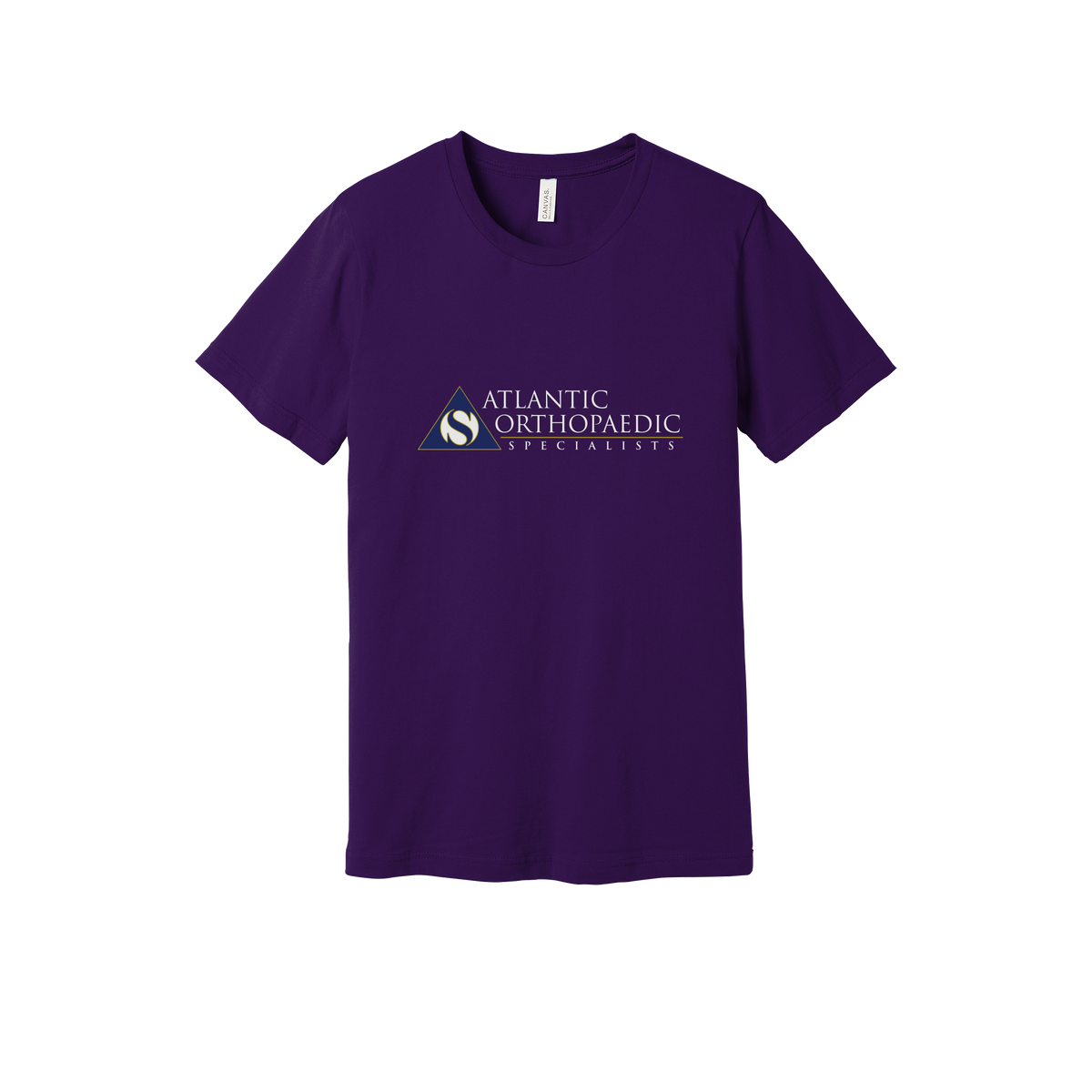 atlanticortho-everyday-essentials-clinic-short-sleeve-tee-dtf-front-BC3001-teampurple-flat-front