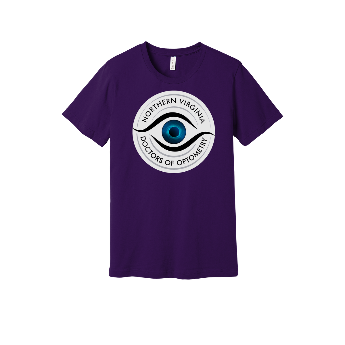 novaeyedocs-everyday-essentials-clinic-short-sleeve-tee-dtf-front-BC3001-teampurple-flat-front