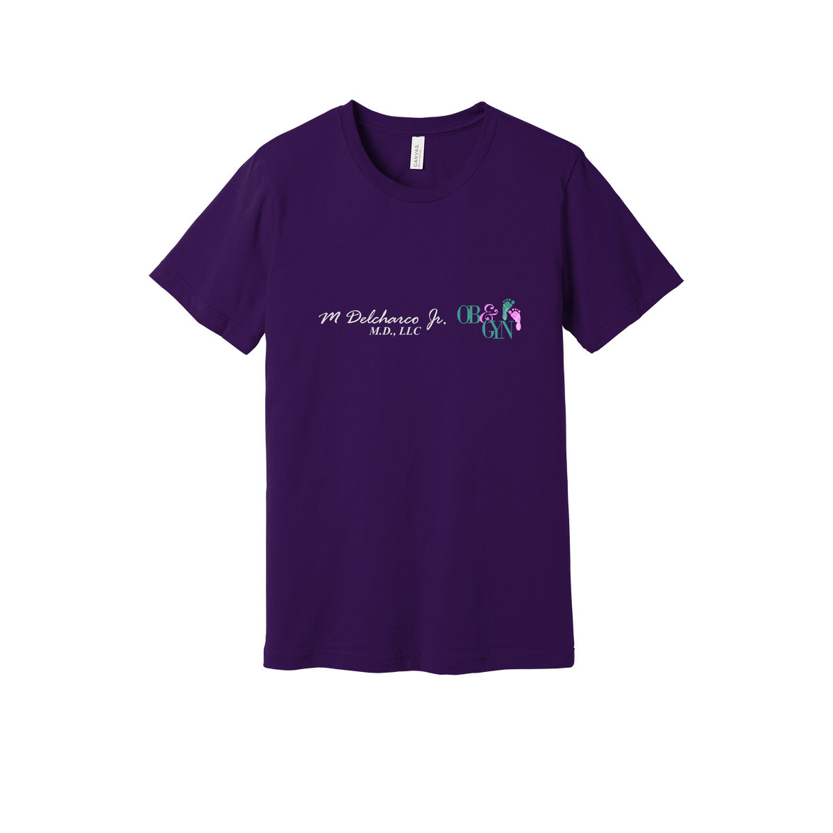 delcharco-everyday-essentials-clinic-short-sleeve-tee-dtf-front-BC3001-teampurple-flat-front