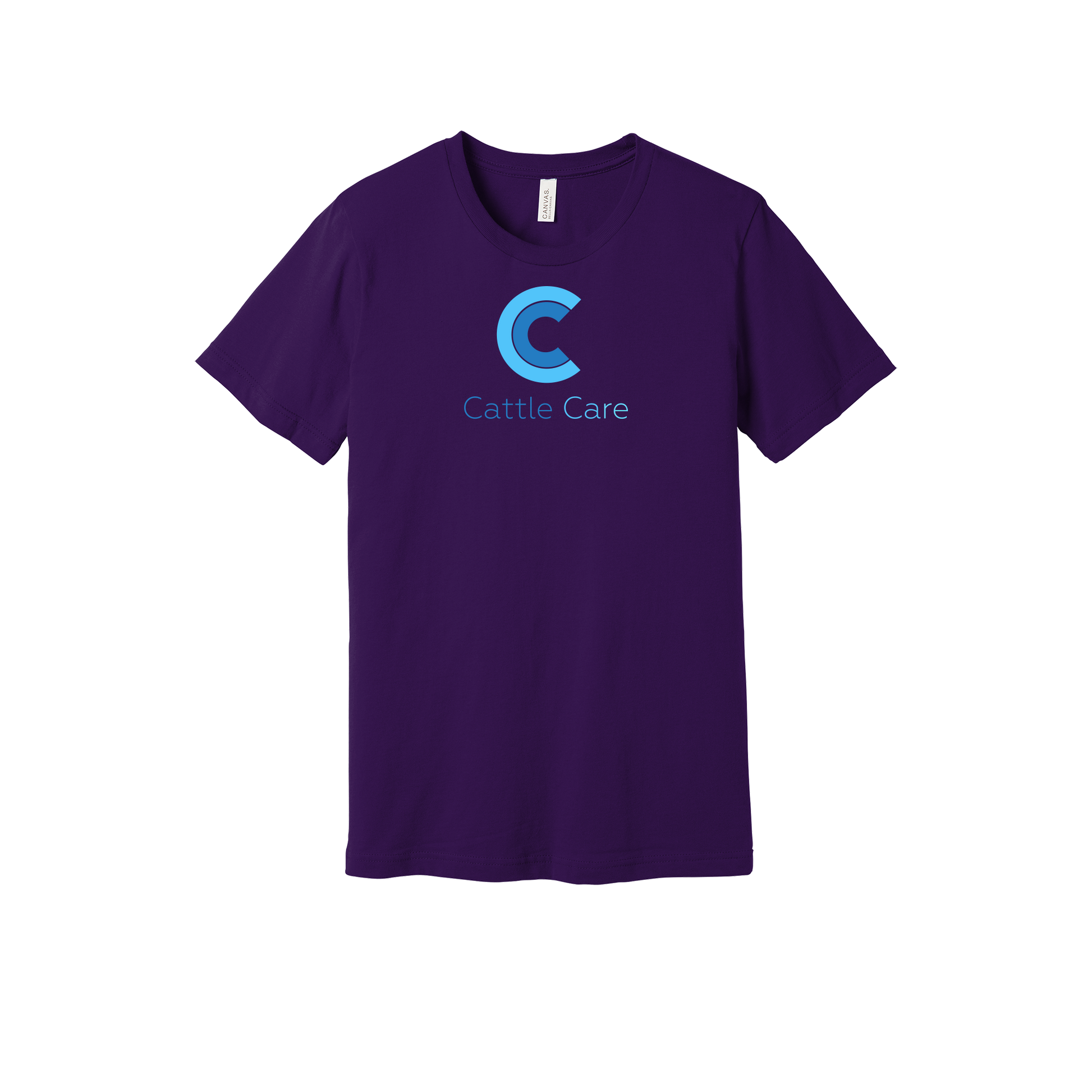 cattle-care-everyday-essentials-short-sleeve-tee-dtf-front-BC3001-teampurple-flat-front