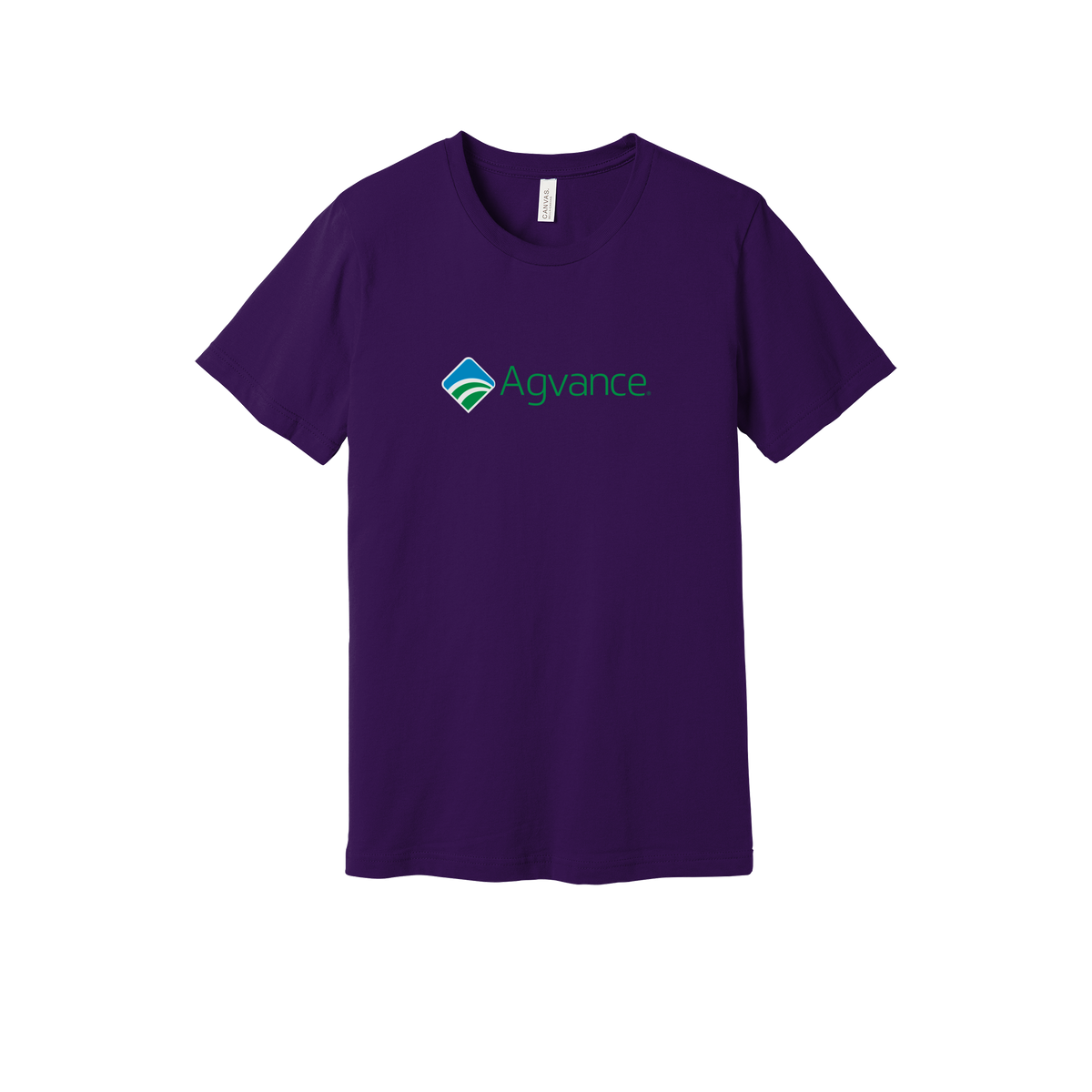 agvance-everyday-essentials-short-sleeve-tee-dtf-front-BC3001-teampurple-flat-front