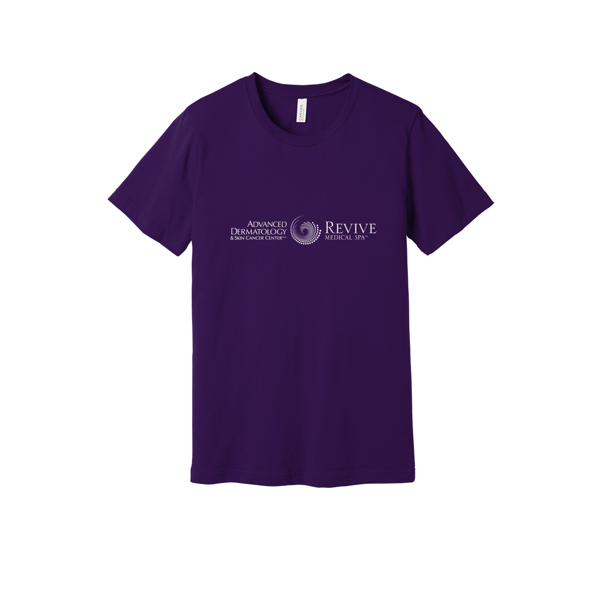 advancedskinmd-everyday-essentials-clinic-short-sleeve-tee-dtf-front-BC3001-teampurple-flat-front