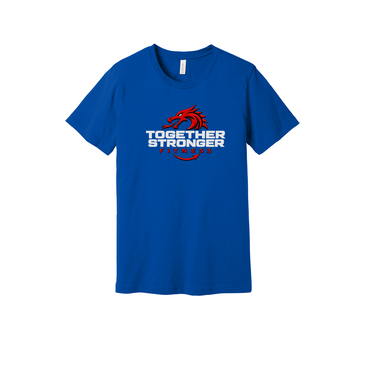 togetherstrongerfitness-everyday-essentials-short-sleeve-tee-dtf-front-BC3001-trueroyal-flat-front